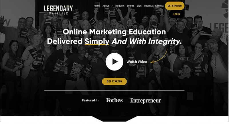 legendary marketer review front page